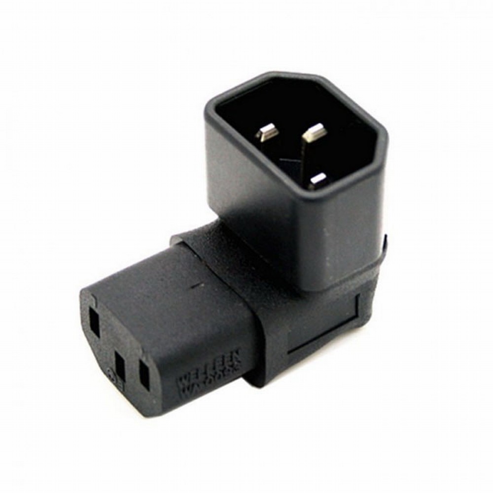 IEC Male C14 to Up Direction Right Angled 90 Degree IEC Female C13 Power Extension Adapter