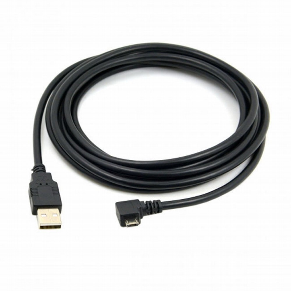 3m Left Angled 90 Degree Micro USB Male to USB 2.0 Data Charge Cable for Cell Phone & Tablet