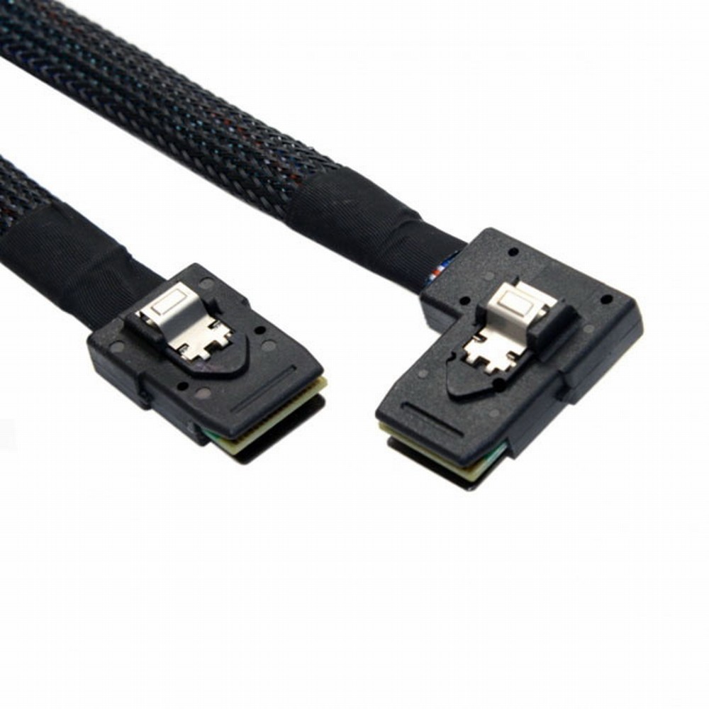 Ultra Slim Flat Left Angled 90 Degree Mini SAS 36pin SFF-8087 to 8087 Data Raid Cable 80cm