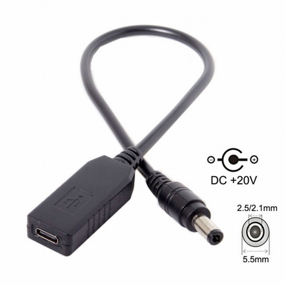 USB 3.1 Type C USB-C to DC 20V 5.5 2.5mm  2.1mm Power Plug PD Emulator Trigger Charge Cable for Laptop