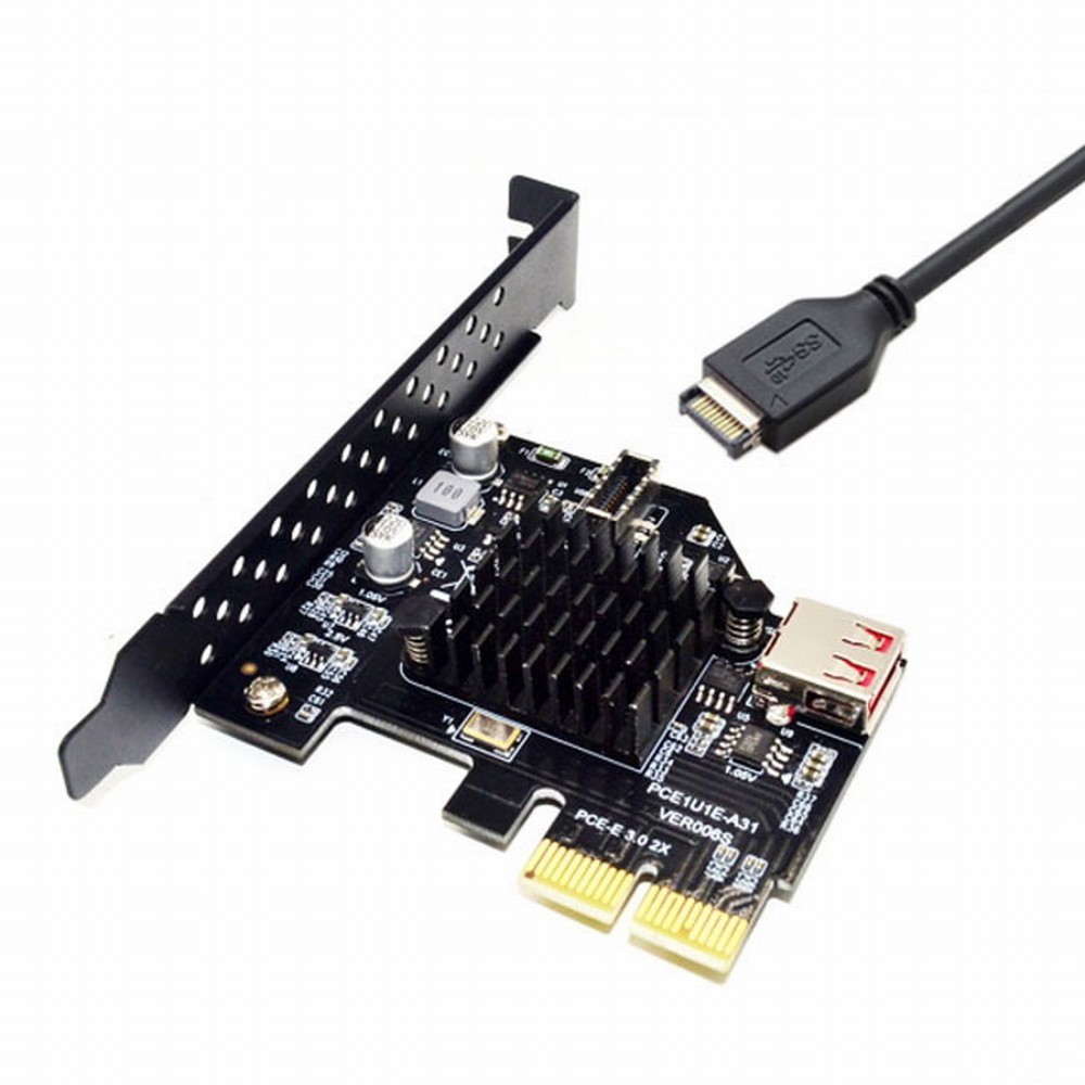USB 3.1 Front Panel Socket & USB 2.0 to PCI-E Express Card Adapter for Motherboard