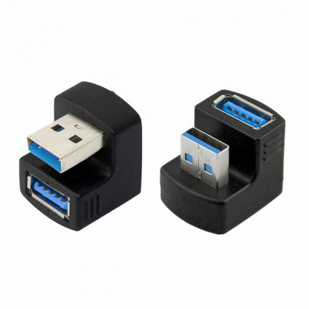 1 Set Up & Down Angled USB 3.0 Adapter A Male to Female Extension 180 Degree 5Gbps