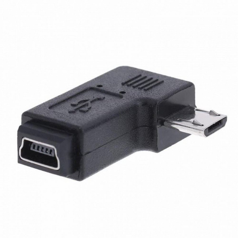 90 Degree Right Angled Mini USB Female to Micro USB Male Data Sync Power Adapter