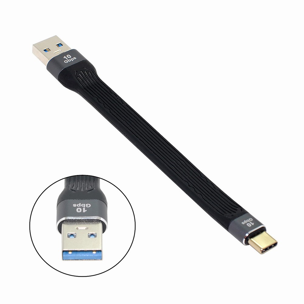 10Gbps USB 3.1 Type C Male Host to USB3.0 Type A Male Flat Slim FPC Data Cable for Laptop & Phone