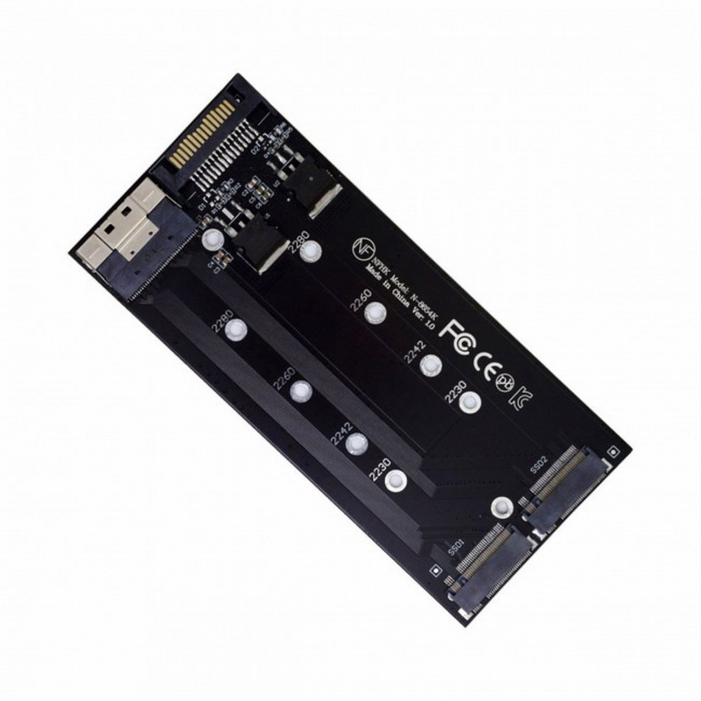 Dual 2X NVME M.2 AHCI to PCIE Express 3.0 4.0 Slimline SFF-8654 8X Raid Card VROC Raid0 Hyper Adapter