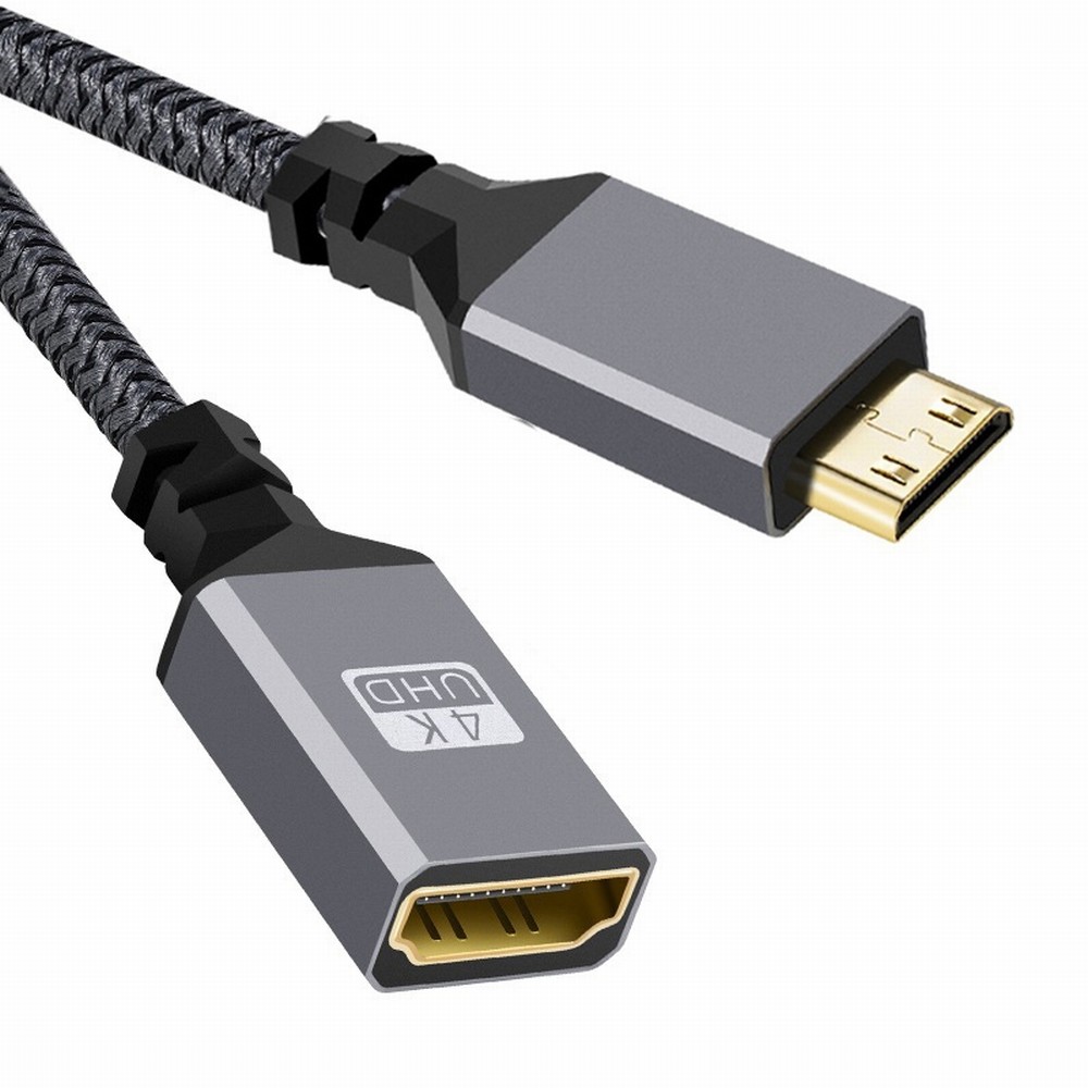 4K Type-C MINI HDMI 1.4 Male to HDMI Female Extension Cable for DV MP4 Camera DC Laptop