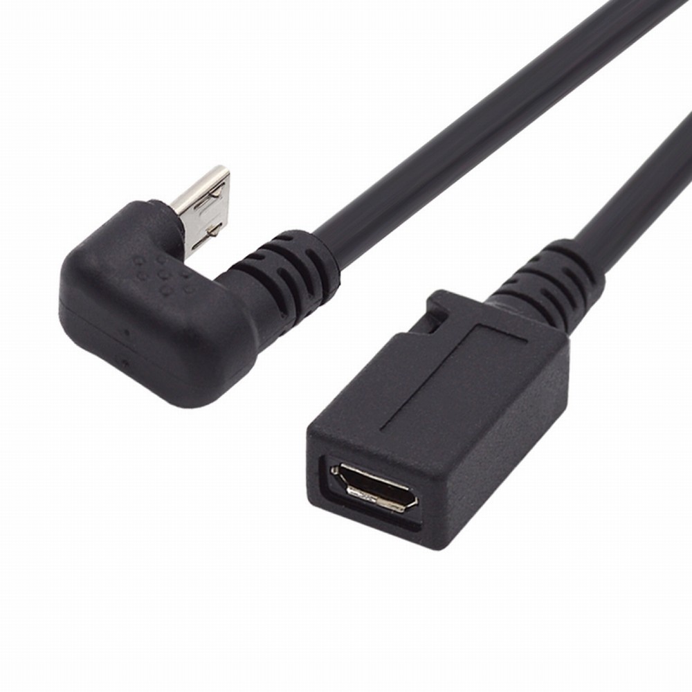 5Pin Micro USB 2.0 Male to Female Power Data Extension Cable Opposite U Shape Back Angled Type for Phone Laptop
