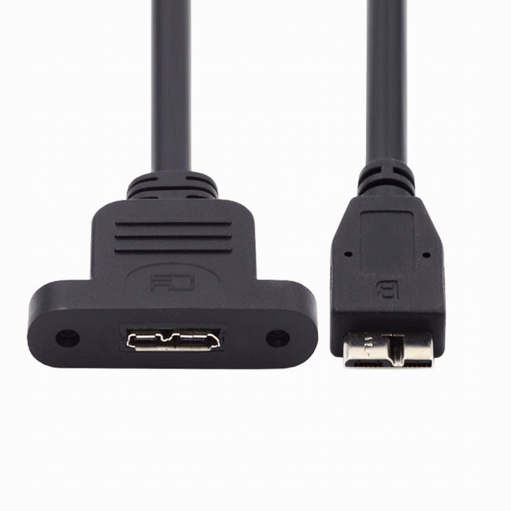Micro USB 3.0 Male to Micro 3.0 Type-B Female Screw Mount Type Extension Cable 5Gbps