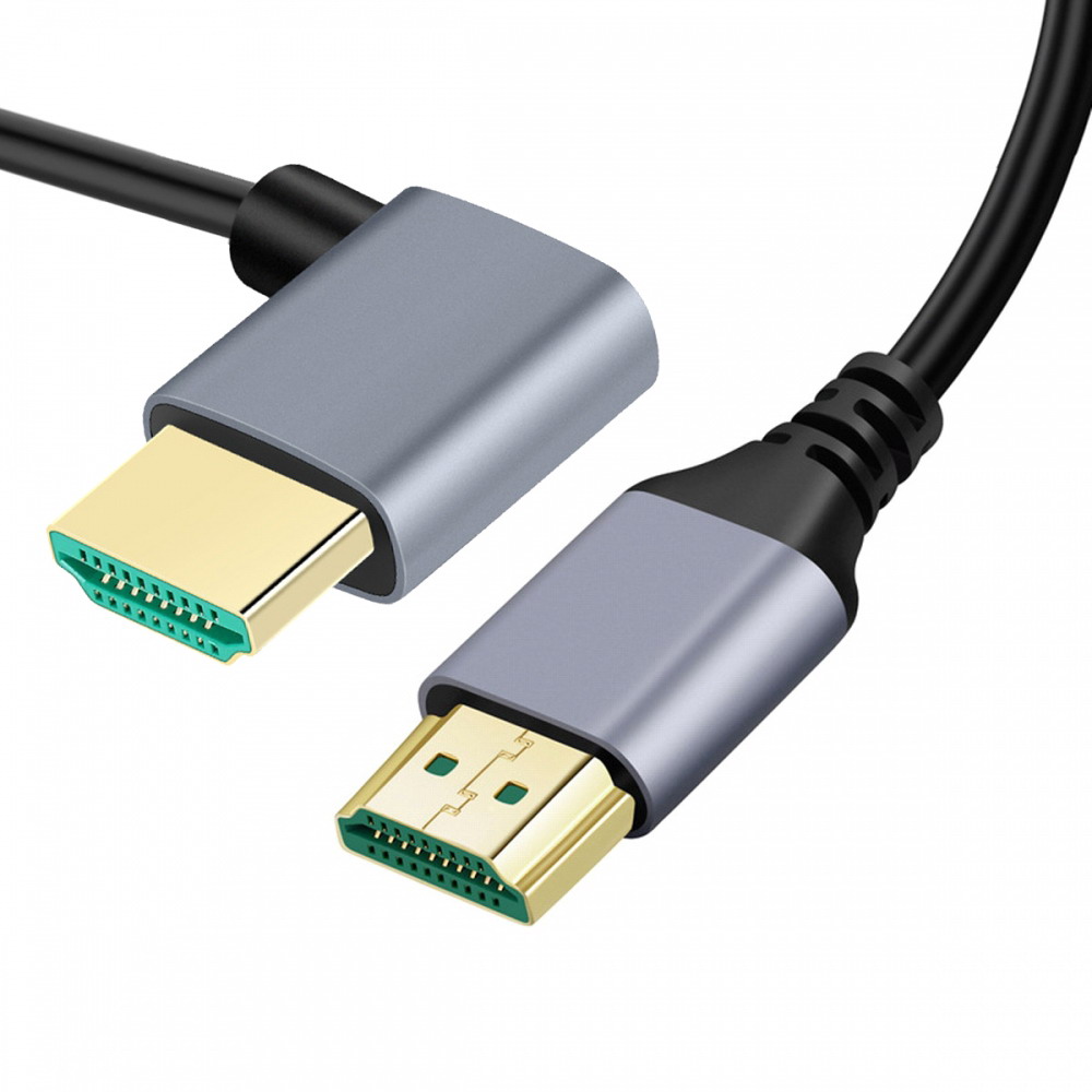 HDMI 2.1 Ultra Thin HDTV Cable 8K 4K Hyper Super Flexible Slim Cord Right Angled 90 Degree Type-A Male to Male for Computer HDTV