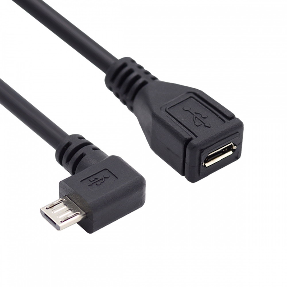 Micro USB 2.0 90 Degree Right Angled Male to Female Tablet Phone Extension Cable 50cm