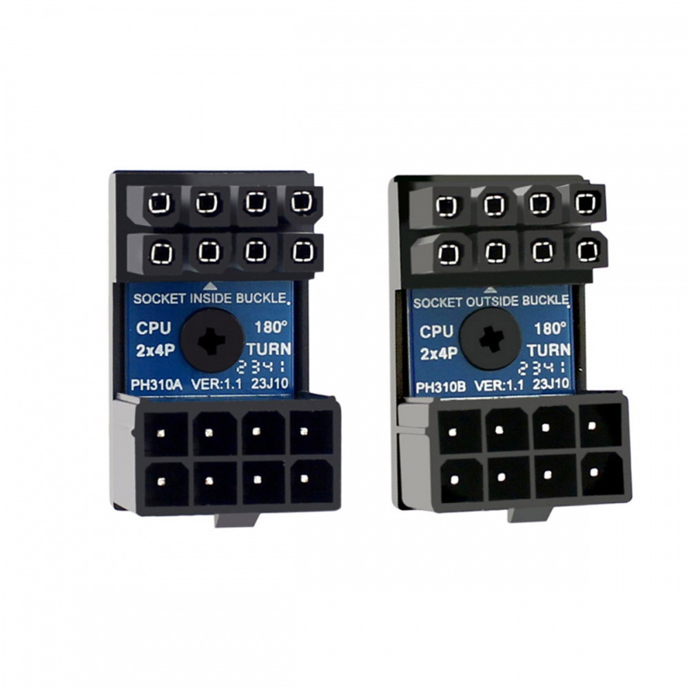 2pcs/lot ATX 8P EPS Male to Female 360 Degree Up Down Angled Power Header Adapter for CPU 12V