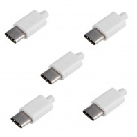 5set DIY 24pin USB 3.1 Type C USB-C Male Plug Connector SMT type with 3.5mm SR and Housing Cover