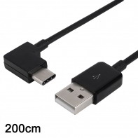 200cm Right Angled USB 3.1 Type C USB-C to USB 2.0 Cable 90 Degree Connector for Tablet  & Mobile Phone
