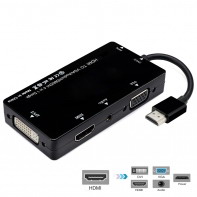 HDMI to VGA/Audio/HDMI/DVI 4in1 Dongle Adapter Multiport Splitter Converter For PS3 HDTV PC Monitor Projector