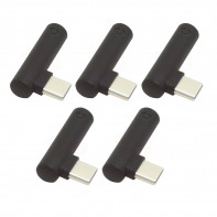 5pcs/set Type-C to 3.5mm Earphone Adapter 90 Degree Angled Type USB-C 3.1 Male to AUX Audio Female