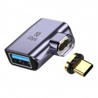 Magnetic Connector 10Gbps Type C Male to USB3.0 Female 90 Degree Left Right Angled OTG Data Adapter for Laptop Phone