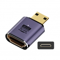 Mini HDMI Male to HDMI 2.1 Female UHD Extension Gold Converter Adapter Support 8K 60hz HDTV