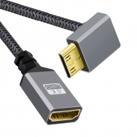 4K Type-C MINI HDMI 1.4 Male 90 Degree Up Angled to HDMI Female Extension Cable for DV MP4 Camera DC Laptop